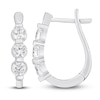 Thumbnail Image 2 of Previously Owned Diamond Hoop Earrings 1/2 ct tw Round-Cut 14K White Gold