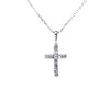 Thumbnail Image 1 of Previously Owned Diamond Cross Necklace 1/5 ct tw Round-cut 10K White Gold