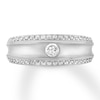 Thumbnail Image 4 of Previously Owned THE LEO Diamond Men's Wedding Band 5/8 ct tw Round 14K White Gold