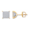 Thumbnail Image 1 of Previously Owned Men's Diamond Earrings 1/2 ct tw Round-Cut 10K Yellow Gold