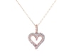 Thumbnail Image 1 of Previously Owned Diamond Heart Necklace 1/4 ct tw 10K Rose Gold 18&quot;