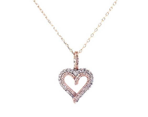 Previously Owned Diamond Heart Necklace 1/4 ct tw 10K Rose Gold 18"