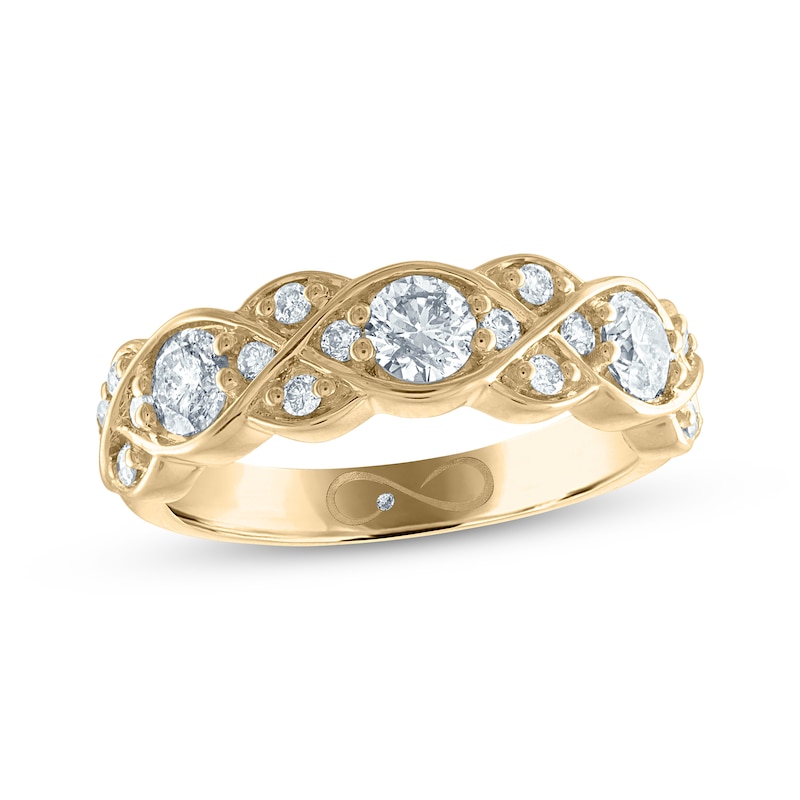 Main Image 1 of Previously Owned Every Moment Diamond Crossover Infinity Band 1 ct tw 14K Yellow Gold