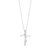 Thumbnail Image 1 of Previously Owned Hallmark Diamonds Cross Necklace 1/10 ct tw Sterling Silver 18"