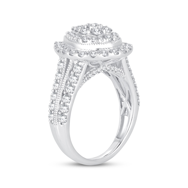 Main Image 2 of Previously Owned Multi-Diamond Center Pear Engagement Ring 2 ct tw 10K White Gold