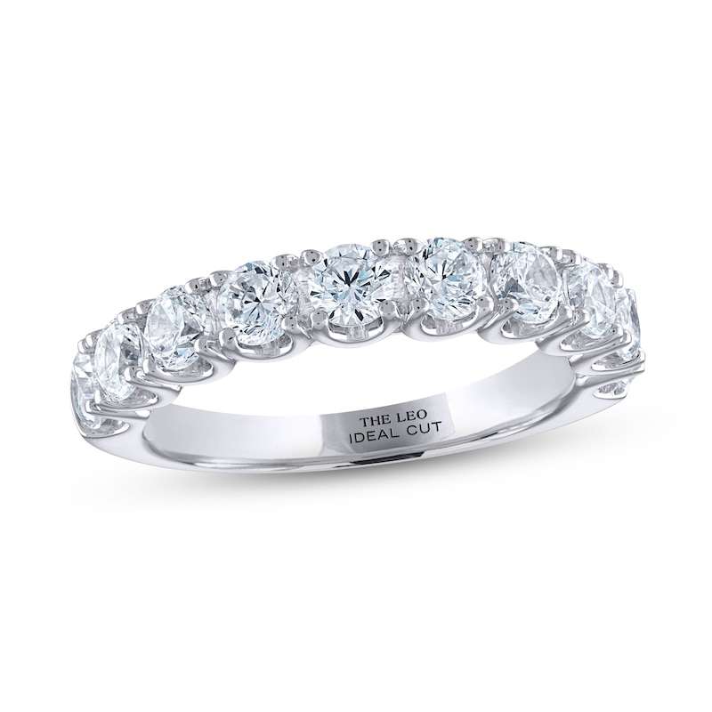 Main Image 1 of Previously Owned THE LEO Ideal Cut Diamond Anniversary Ring 1-1/2 ct tw 14K White Gold