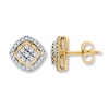 Thumbnail Image 1 of Previously Owned Diamond Stud Earrings 1/2 ct tw Round-cut 10K Yellow Gold