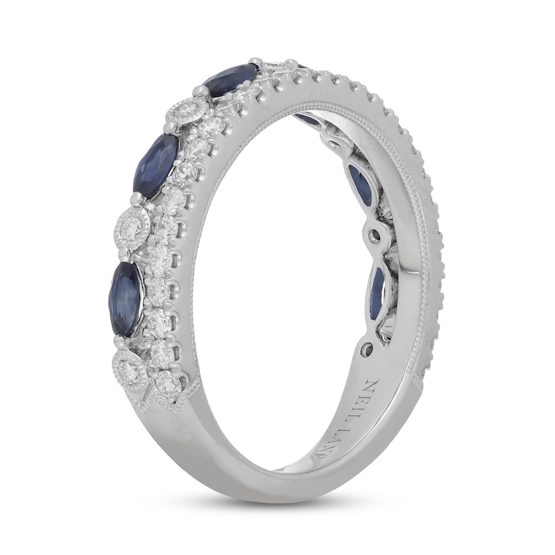 Main Image 3 of Previously Owned Neil Lane Blue Sapphire Anniversary Ring 3/8 ct tw Diamonds 14K White Gold