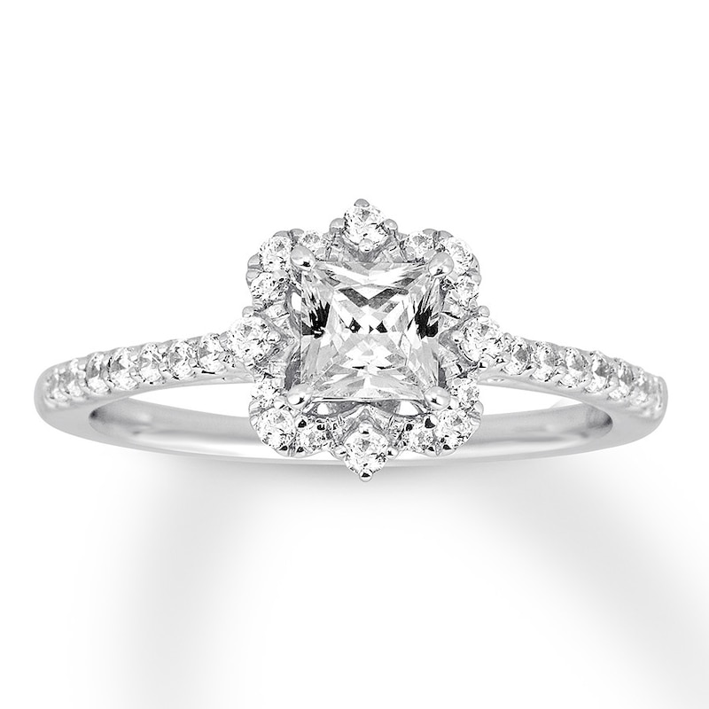 Main Image 1 of Previously Owned Princess-cut Diamond Engagement Ring 3/4 ct tw 14K White Gold