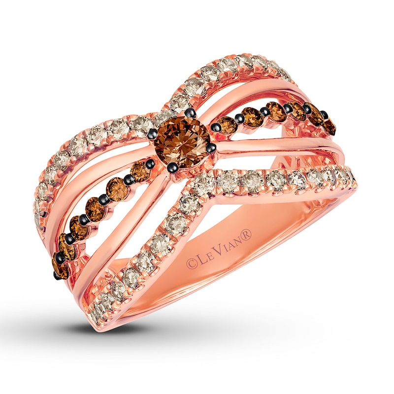 Main Image 1 of Previously Owned Le Vian Chocolate Diamond Ring 7/8 ct tw 14K Strawberry Gold