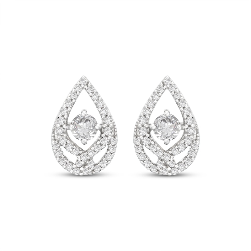 Main Image 2 of Previously Owned Love Entwined Diamond Stud Earrings 1/3 ct tw Round-cut 10K White Gold