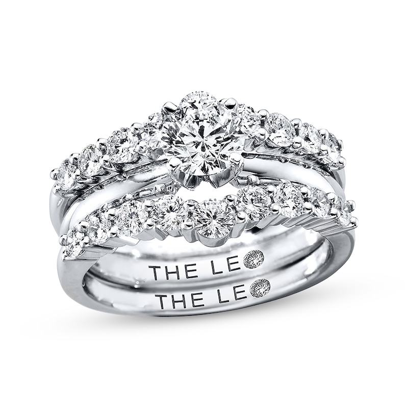 Main Image 4 of Previously Owned THE LEO Diamond Enhancer Ring 1 ct tw Round-cut 14K White Gold