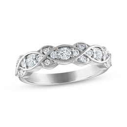 Previously Owned Every Moment Diamond Crossover Infinity Band 1/2 ct tw 14K White Gold