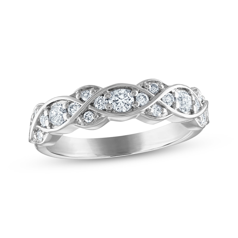 Main Image 1 of Previously Owned Every Moment Diamond Crossover Infinity Band 1/2 ct tw 14K White Gold