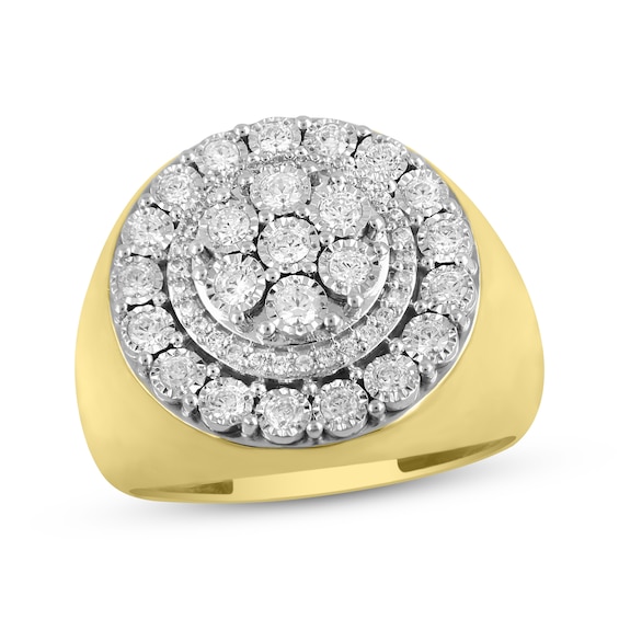 Previously Owned Men's Diamond Circle Ring 3/4 ct tw Round-cut 10K Yellow Gold