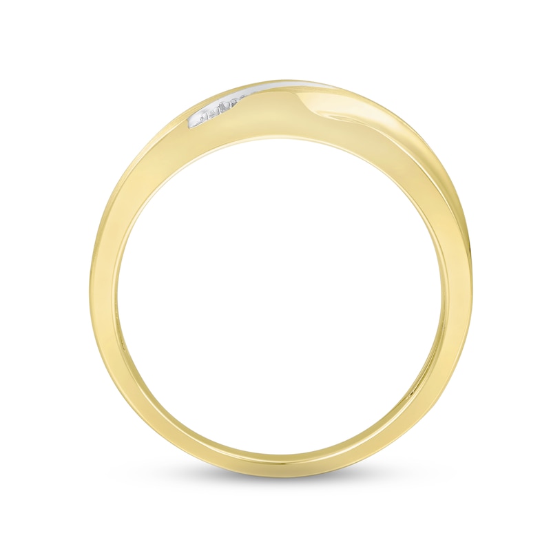 Previously Owned Men's Diamond Accent Wedding Band Round-cut 10K Yellow Gold