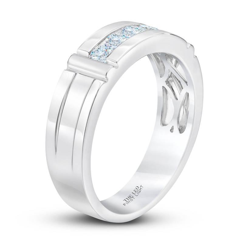 Main Image 2 of Previously Owned Men's THE LEO First Light Diamond Wedding Band 1/2 ct tw 14K White Gold