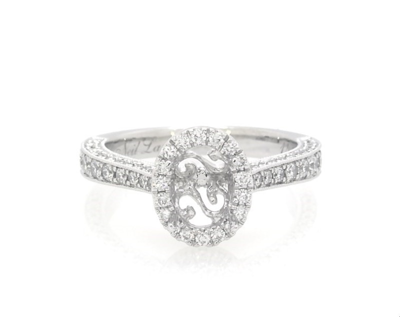 Main Image 1 of Previously Owned Neil Lane Diamond Engagement Ring Setting 1/2 ct tw 14K White Gold Size 5.25