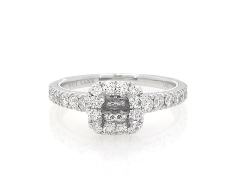 Main Image 1 of Previously Owned Neil Lane Diamond Halo Engagement Ring Setting 5/8 ct tw 14K White Gold Size 7