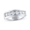 Thumbnail Image 1 of Previously Owned Men's THE LEO Diamond Wedding Band 1-1/2 ct tw Round-cut 14K White Gold