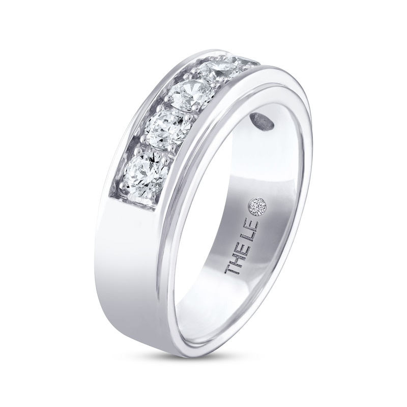 Main Image 2 of Previously Owned Men's THE LEO Diamond Wedding Band 1-1/2 ct tw Round-cut 14K White Gold