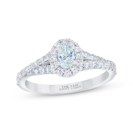 Previously Owned THE LEO First Light Diamond Oval-Cut Engagement Ring 3/4 ct tw 14K White Gold