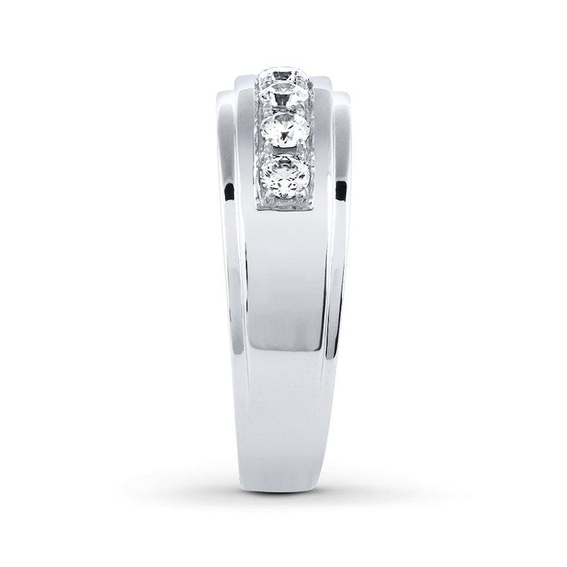 Main Image 3 of Previously Owned Men's THE LEO Diamond Band 1/2 ct tw Diamonds 14K White Gold