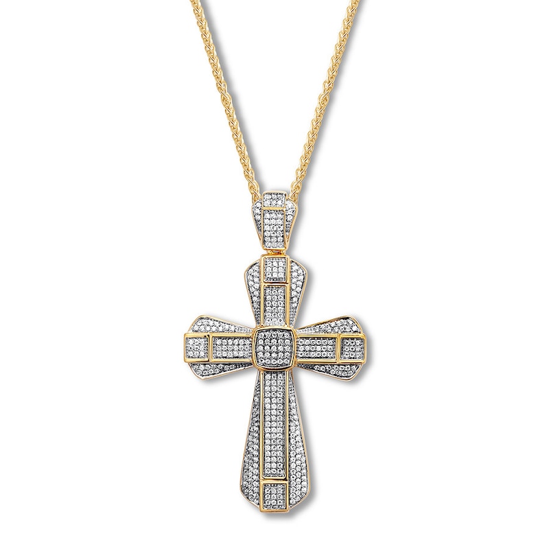 Previously Owned Men's Diamond Cross 1 Carat tw 10K Yellow Gold