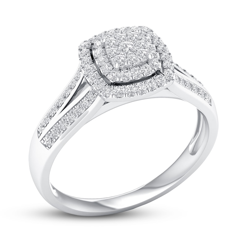 Main Image 4 of Previously Owned Diamond Engagement Ring 1/3 ct tw Round-cut 10K White Gold Size 7