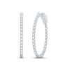 Thumbnail Image 2 of Previously Owned Diamond Hoop Earrings 1/2 ct tw Round-cut 10K White Gold