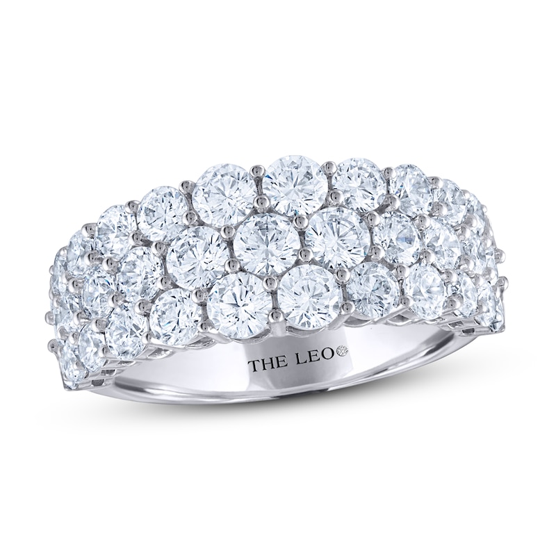 Main Image 1 of Previously Owned THE LEO Diamond Anniversary Ring 3 ct tw Round-Cut 14K White Gold