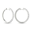 Thumbnail Image 4 of Previously Owned Lab-Grown Diamonds by KAY Hoop Earrings 2 ct tw Round-Cut 14K White Gold