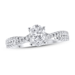 Previously Owned Lab-Grown Diamonds by KAY Oval-Cut Engagement Ring 1-1/4 ct tw 14K White Gold