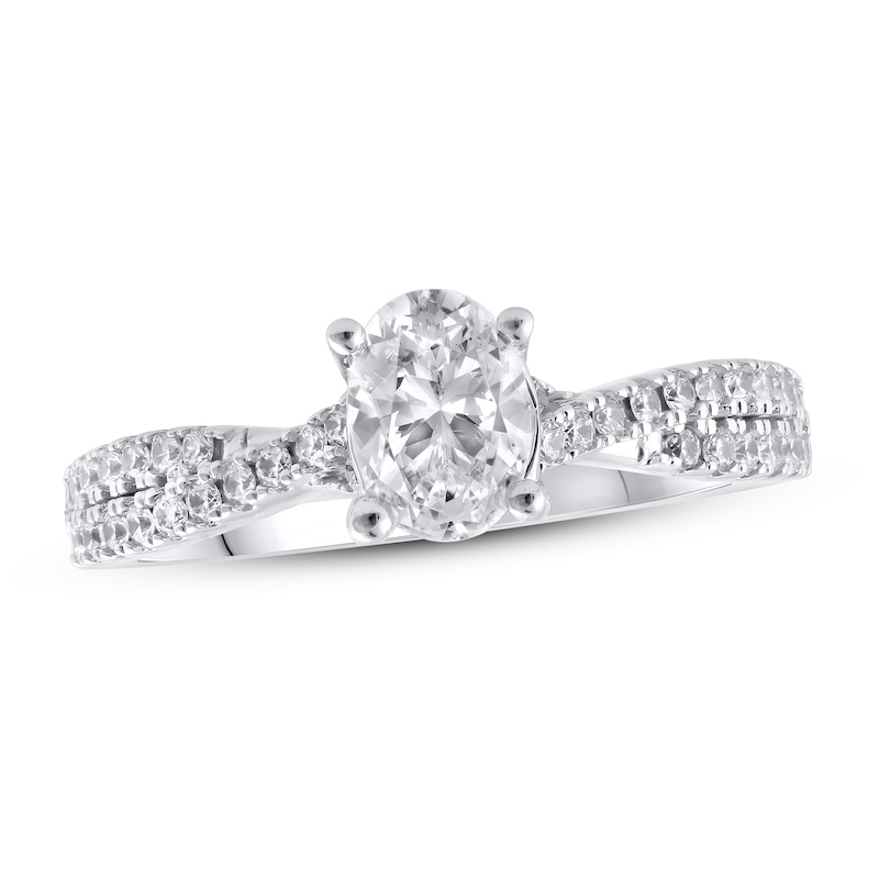 Previously Owned Lab-Created Diamonds by KAY Oval-Cut Engagement Ring 1-1/4 ct tw 14K White Gold