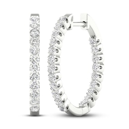 Previously Owned KAY Lab-Grown Diamonds Hoop Earrings 1-1/2 ct tw 14K White Gold