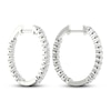 Thumbnail Image 3 of Previously Owned Lab-Grown Diamonds by KAY Hoop Earrings 1-1/2 ct tw 14K White Gold