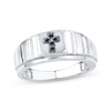 Thumbnail Image 1 of Previously Owned Men's Cross Ring 1/20 ct tw Black Diamonds 10K White Gold