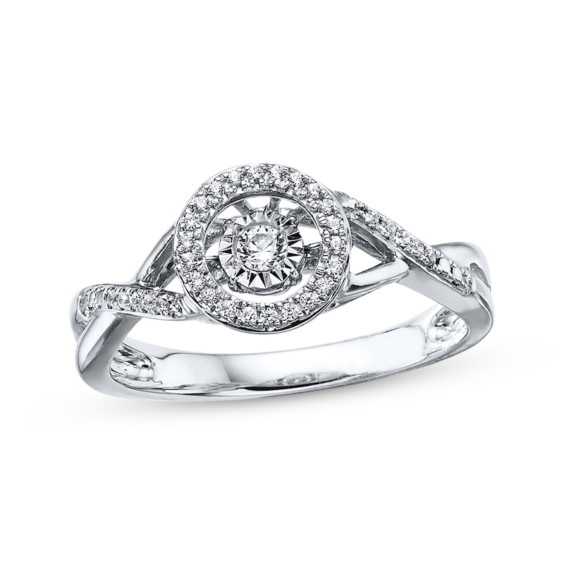 Main Image 1 of Previously Owned Unstoppable Love Ring 1/6 ct tw Diamonds 10K White Gold