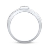 Thumbnail Image 3 of Previously Owned Men's Leo Diamond Wedding Band 1/4 ct tw Round 14K White Gold