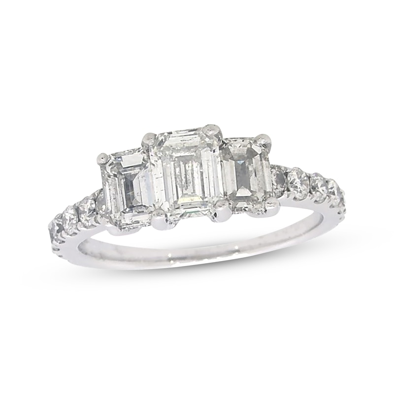 Previously Owned Neil Lane Emerald-Cut Diamond Three-Stone Engagement Ring 1-7/8 ct tw 14K White Gold Size 5.5