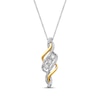 Thumbnail Image 1 of Previously Owned Diamond Necklace 1/6 ct tw Sterling Silver & 10K Yellow Gold