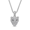 Thumbnail Image 1 of Previously Owned Men's Black & White Diamond Panther Necklace 7/8 ct tw Round-cut 10K White Gold 22&quot;