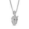 Thumbnail Image 2 of Previously Owned Men's Black & White Diamond Panther Necklace 7/8 ct tw Round-cut 10K White Gold 22&quot;