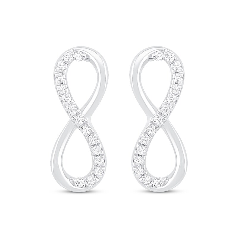 Main Image 2 of Previously Owned Diamond Infinity Dangle Earrings 1/10 ct tw 10K White Gold