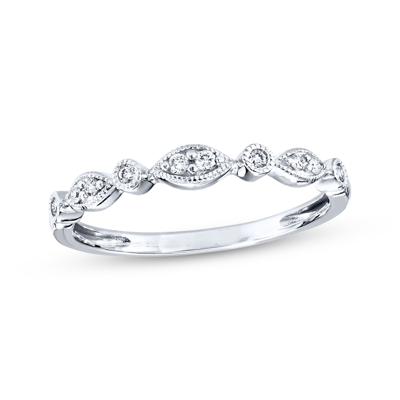 Main Image 1 of Previously Owned Diamond Anniversary Band 1/10 ct tw Round-cut 10K White Gold