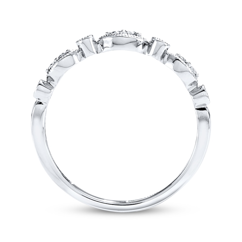 Main Image 2 of Previously Owned Diamond Anniversary Band 1/10 ct tw Round-cut 10K White Gold