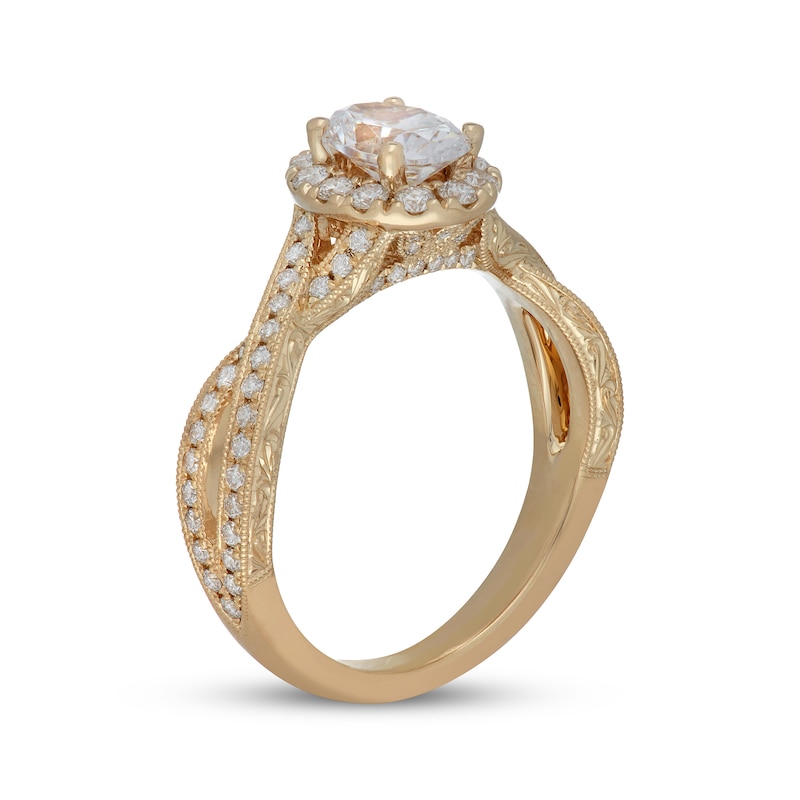Previously Owned Neil Lane Diamond Engagement Ring 1-1/4 ct tw Oval-cut 14K Yellow Gold