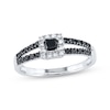 Thumbnail Image 0 of Previously Owned Black Diamond Engagement Ring 1/2 ct tw Princess-cut 10K White Gold Size 7.5