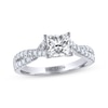 Thumbnail Image 1 of Previously Owned THE LEO Diamond Engagement Ring 1-1/4 ct tw Princess & Round-cut 14K White Gold