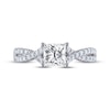 Thumbnail Image 3 of Previously Owned THE LEO Diamond Engagement Ring 1-1/4 ct tw Princess & Round-cut 14K White Gold